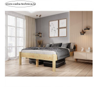 Высокая кровать «Виста», 1600 × 2000 мм, массив, без покрытия, цвет сосна