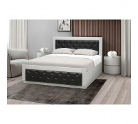 Кровать «Венеция 13.3», 1600×2000 мм, ЛДСП белый, МДФ ясень кремовый матовый, кожзам венге