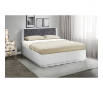 Кровать «Венеция 12.2», 1600×2000 мм, МДФ белый матовый, ткань велюр 032, ЛДСП белый
