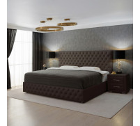 Кровать «Купол тысячелетия» без ПМ, 140×200 см, экокожа, цвет горький шоколад