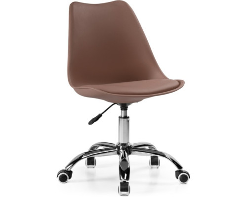 Компьютерное кресло Kolin металл/экокожа/пластик, хром/коричневый 49x56x78 см
