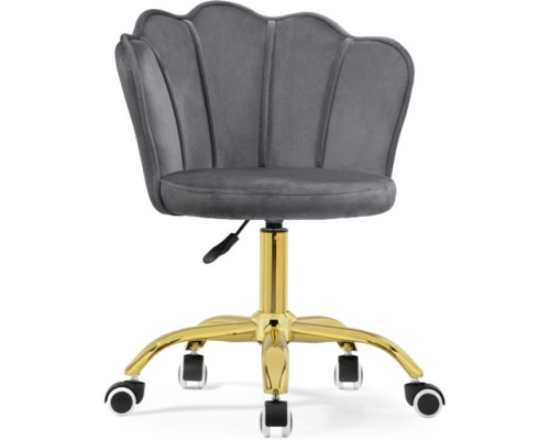 Компьютерное кресло Bud grey, металл/велюр, золотой/серый 55x47x75 см