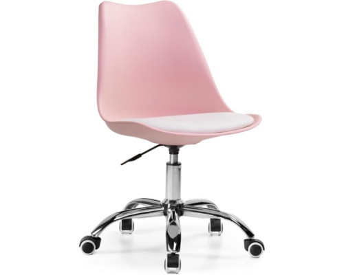 Компьютерное кресло Kolin металл/экокожа /пластик, хром/розовый/белый 49x56x78 см