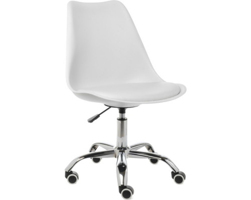 Компьютерное кресло Kolin металл/экокожа / пластик, хром/белый 49x56x79 см