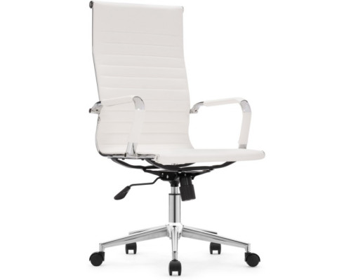Компьютерное кресло Reus pu металл/экокожа, хром/белый 55x67x107 см