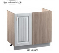 Шкаф напольный угловой Кантри, 1000х510х820, Дуб молочный/Белый