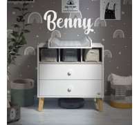 Комод пеленальный детский Benny, ЛДСП, 80х88х69 см., 2 ящика, цвет белый/кашемир