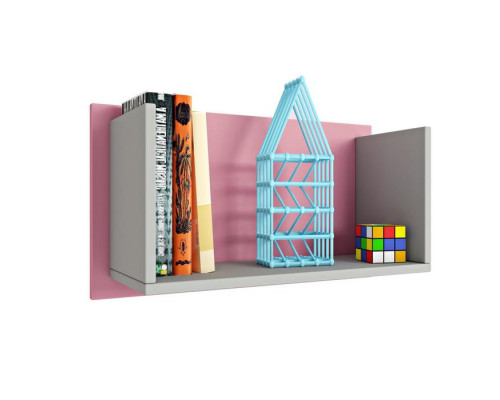 Полка книжная Mirum, 60 × 35 × 26 см, цвет серый/розовый
