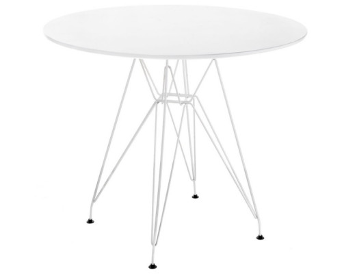 Обеденный стол Table МДФ/металл, белый 90x90x76 см
