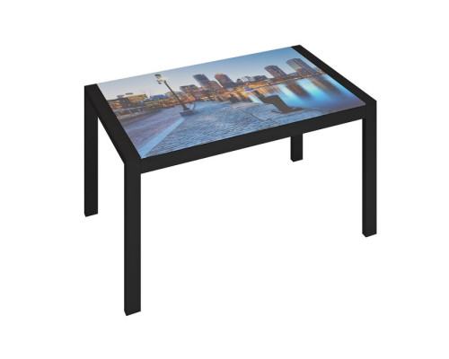 Обеденный стол «Бостон», 1200 × 700 × 754 мм, цвет чёрный муар / город