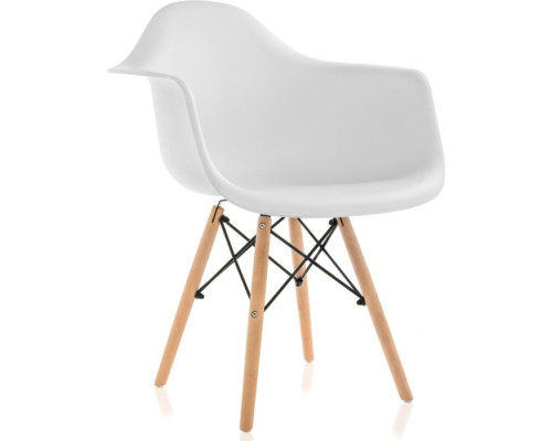 Пластиковый стул Ron массив бука/металл/пластик, натуральный/белый 62x64x81,5 см