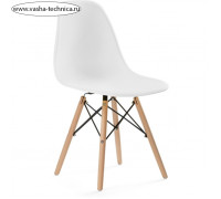 Пластиковый стул Eames PC-015 массив бука/металл/пластик, натуральный/белый 46x49x83 см