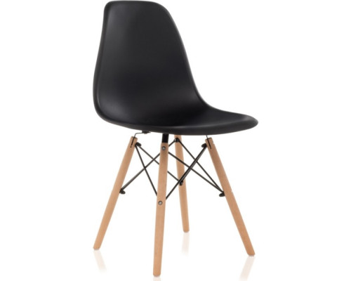 Пластиковый стул Eames PC-015 массив бука/металл/пластик, натуральный/черный 46x4