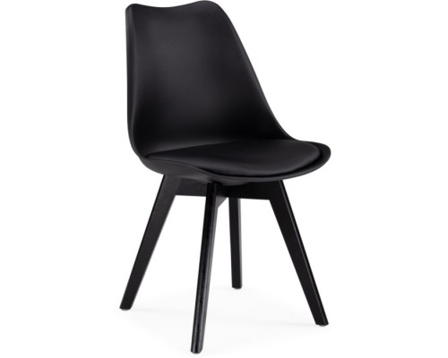 Пластиковый стул Bonuss массив бука/экокожа/пластик, черный 49x57x82 см
