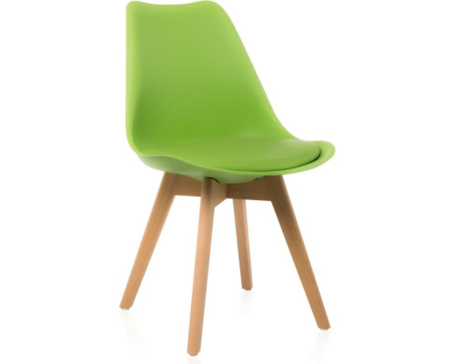 Пластиковый стул Bonuss массив бука/экокожа/пластик, натуральный/зеленый 49x57x82
