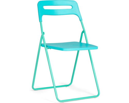 Пластиковый стул Fold складной, металл/пластик, голубой/голубой 43x46x81 см