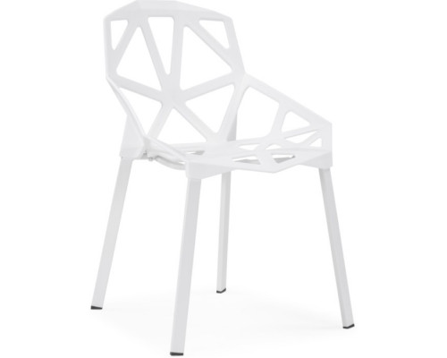 Пластиковый стул One металл/пластик, белый/белый 55x56x80 см