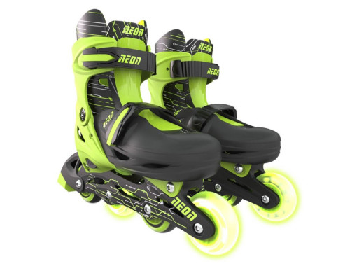 Роликовые коньки детские YVolution Neon Combo Skates, размер 29-32, цвет зелёный