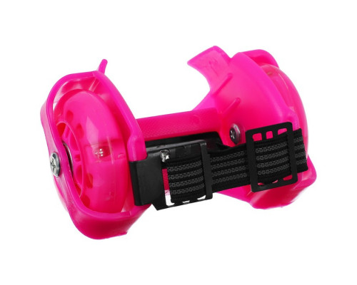 Ролики для обуви раздвижные ONLYTOP, светящиеся колёса РU 70 мм, ABEC 5, цвет роз