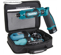 Отвертка аккумуляторная Makita TD022DSE, ударная, 7.2 В, 2х1 Ач, 2450 об/мин, 25 Нм, сумка   1074780