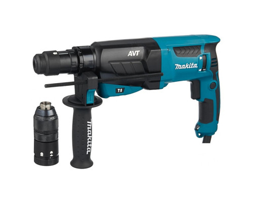 Перфоратор Makita HR2631FT, 800 Вт, SDS+, 3 режима, 2.7 Дж, 4600 уд/мин, б/съемны