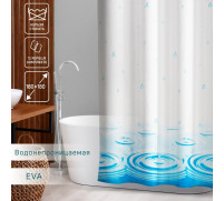 Штора для ванны Доляна «Капли», 180×180 см, EVA