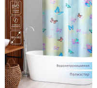 Штора для ванны Доляна «Бабочки в небе», 165×180 см, полиэстер