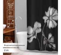 Штора для ванны Доляна «Герберы», 180×180 см, EVA