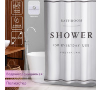 Штора для ванны Доляна SHOWER с люверсами, 180×180 см